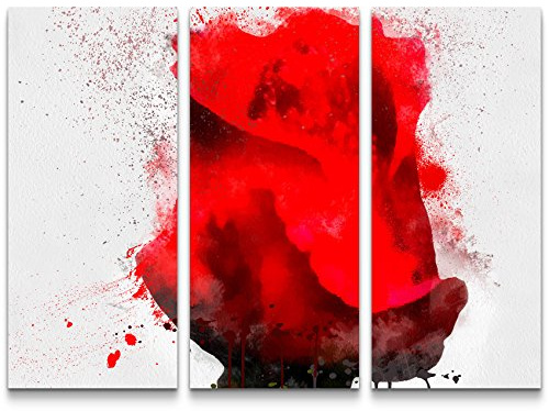 Leinwandbilder | Bilder Leinwand 130x90cm Aquarell – rote Rose
