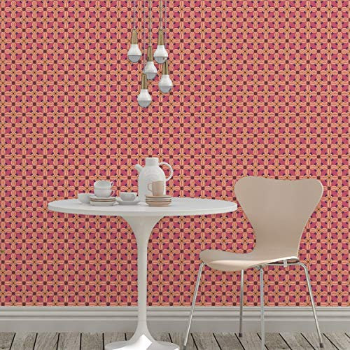 OrnamenttapeteArt Deko Lilly Retro Muster in lila - Vlies Tapete Ornamente, GMM Design Tapeten Wandgestaltung für Schlafzimmer (H: 2,6m B: 46,5cm)