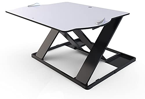 Posturite Oploft Ergonomic Standing Desk and Monitor Arms, Portable Sit or Stand Desk Converter For Office & Home Use