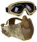 Aoutacc Airsoft-Maske mit taktischer Schutzbrille,Airsoft Maske mit Gehörschutz, Protective Gear Set für Erwachsene Männer Frauen Paintball Schießen CS-AT