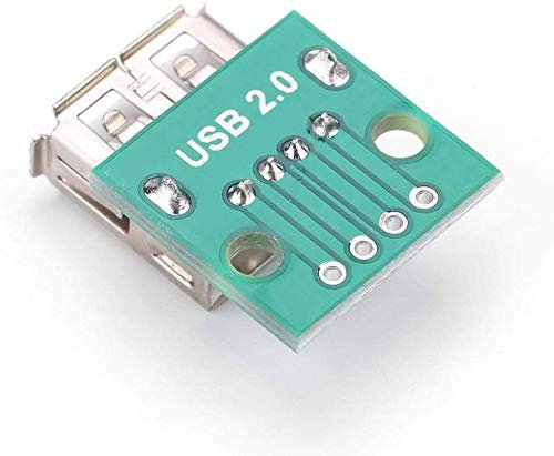 USB Type A Female Socket Breakout Board 2.54mm Pitch Adapter Connector DIP 10Pcs for DIY USB Power Unit and Breadboard Design