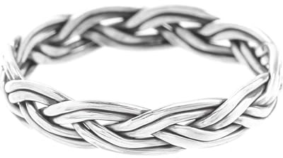 Windalf Schmaler Flecht Ring RANA 4 mm Wikinger Schmuck 925 Sterlingsilber