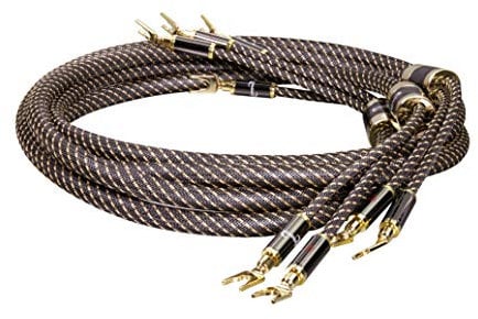 Dynavox Black Line Lautspecherkabel, Paar, Flexibles Premium High-End-Kabel mit hochwertigen Bananensteckern, konfektioniert, Farbe schwarz, Länge 5m