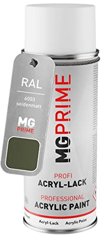 MG PRIME RAL 6003 Olivgrün/Olive green seidenmatt Acryl-Lack Spraydose | Sprühdose 400 ml, schnelltrocknend