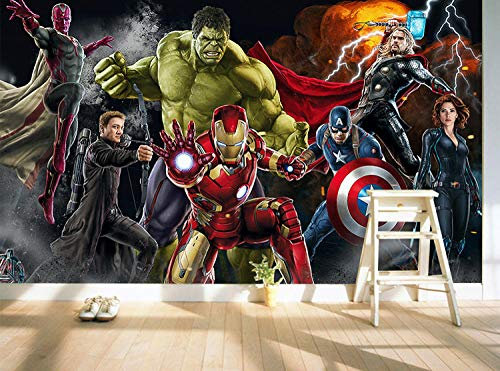 XCHBH Selbstklebende Tapete Wandbild (B) 200X (H) 150Cm Filmfigur Fototapete 3D-Tapete Riesenstahl Kapitän Junge Schlafzimmer Kinder Dekoration Kunst