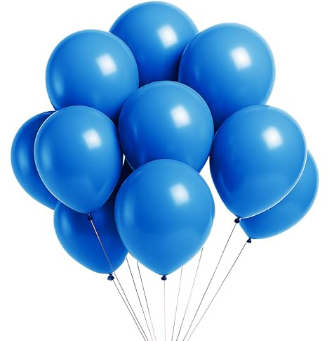 Trimming Shop 50pcs Light Blue 10 Inch Thick Latex Balloons Helium Or Air | Plain Thick Latex Balloons For Weddings, Baby Showers, Balloon Arches, Garlands & Party Decorations