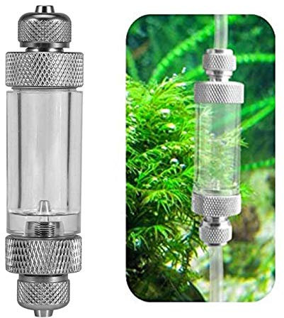 CO2 Blasenzähler CO2 Druckminderer Regulator, CO2 Aquarium Diffusor Regler, Behälter Wartungswerkzeug für zum Ermitteln der Menge an CO2 Zugabe, Aluminiumlegierung Beide Kopf