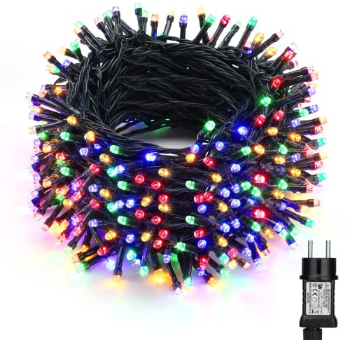 PhilzOps Cadena de Luces Navidad Multicolor, 300 LED 30M Luces de Hadas 8 Modos Impermeable Guirnaldas Luminosas para Exteriores Interior Celebraciones Fiesta Boda Árbol Decoración, Alambre Verde