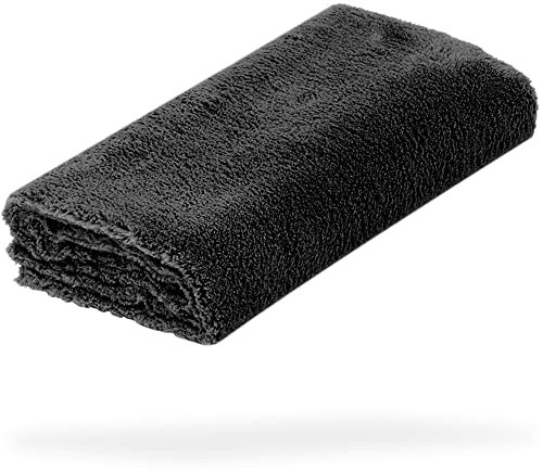 detailmate Poliertuch Ultra weich | Premium Autopflege Zubehör außen & innen | Lack Politur & Pflege, Innenraum, Felgen | Microfasertuch schwarz 40x40cm, 550GSM - randlos & fusselfrei, Keine Kratzer