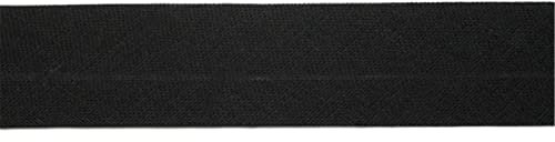 Jajasio Baumwoll Schrägband 19mm breit in 24 Farben, Einfassband Baumwolle Nahtband 24 ? schwarz