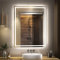 GANPE LED Bathroom Mirror, Makeup Vanity Mirror Wall Mounted, 6500K High Lumen LED, Anti Fog, IP44 Waterproof + Vertical and Horizontal (100 x 80 cm)