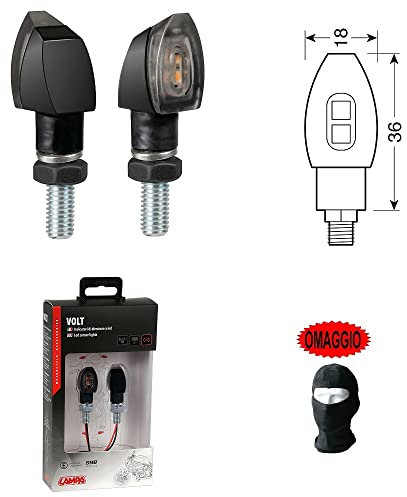 Kompatibel mit Beta Motor ALP 4.0 350 Paar LED Blinker für Motorräder Lampe Sport Micro 12 V schwarz mit orangefarbenem Licht 36 x 18 mm