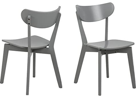 AC Design Furniture Roxanne Esszimmerstühle 2er Set, H: 79,5 x B: 45 x T: 55 cm, Hellgrau, Holz, 2 Stk.