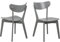 AC Design Furniture Roxanne Esszimmerstühle 2er Set, H: 79,5 x B: 45 x T: 55 cm, Hellgrau, Holz, 2 Stk.