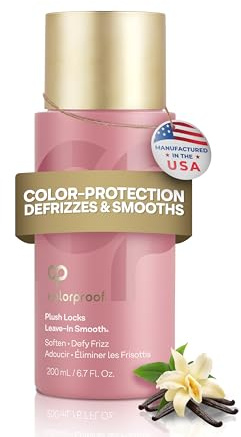 Plush Locks Leave-in Smooth, Anti- Frizz Smoothing Lotion, Protects & Reduces Blow Dry Time, Controls Frizz & Adds Shine, Sulfate-Free, Vegan, 6.7fl oz