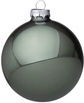 Magie di Natale Palline per albero di Natale in vetro decorato (10 cm, Verde Chiaro, 4)