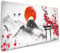 Japanisches Mauspad, Aquarell-Mauspad, 90 x 40 cm, XXL, Tintenstil, Kunst, Sakura, Kirschblüte, Rosa, komplettes Schreibtisch-Mauspad, erweitert, große rutschfeste Gummiunterseite, Tastaturmatte mit