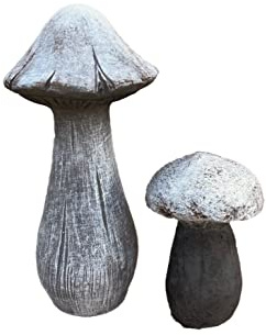 stoneandstyle Steinfigur 2er Set Steinpilze Pilze frostfest Steinguss