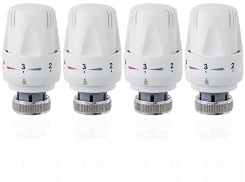 Thermostatkopf Heizkörperventil,4 Stück Thermostat-Heizkörperventil Ersatzkopf Thermostat-Ventilkopf,M30x1,5 Kühlerthermostat,Thermostatventile,Heizkörper Thermostatkopf Passend für Büro Zuhause