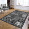 Rururug Teppich,Grey, Rectangular 80 x 160 cm, Vintage Musters Patchwork Designs, Kurzflor Teppiche für Badezimmer Kinderzimmer Flur,
