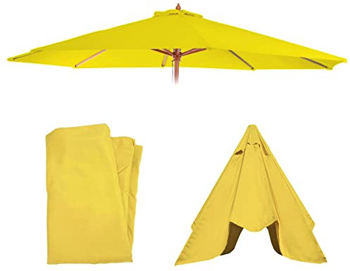 Mendler Ersatz-Bezug f�r Sonnenschirm Florida, Sonnenschirmbezug Ersatzbezug, � 3,5m Polyester 8 Streben - gelb