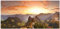 XXL Leinwandbild 115x55cm Berge Sonnenuntergang Bild Berglandschaft Kunstdruck Deko Wanddeko