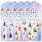 Cartoon Nail Stickers 5pcs Girls Nail Art Stickers Princess False Children DIY Self-Adhesive 3D Cartoon Ice Birthday Gift Reward Sticker Art Decal Party Bag Fillers(225+)