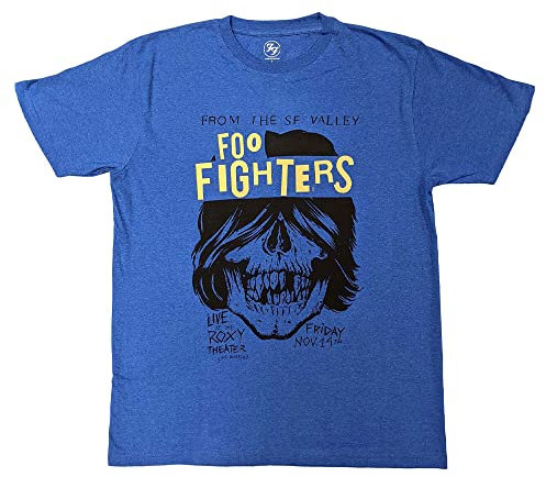 Foo Fighters T Shirt Roxy Flyer Band Logo Official Unisex Blue L
