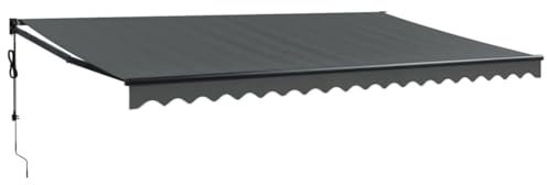 vidaXL Toldo Retráctil Automático, Toldo Eléctrico con Motor, Sombrilla Colgante de Pared, Toldo para Balcón Patio Tienda, Gris Antracita 5x3 m