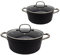 Steuber Premium Kochtopf Set RECYCLED m. Deckel umweltschonend aus 98% recyceltem Aluminium, Antihaft-beschichtet, alle Herdarten, Backofen-geeignet