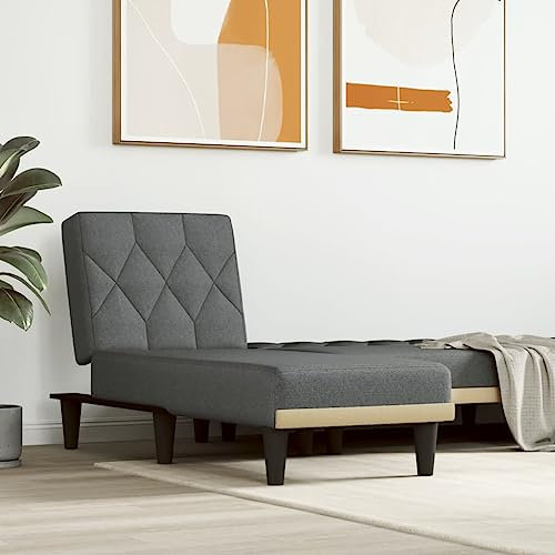 Homgoday Chaiselongue Relaxliege Sessel Komfortliege Loungesessel Sesselliege Komfortliege Relaxsessel für Wohnzimmer Schlafzimmer Büro Dunkelgrau Stoff