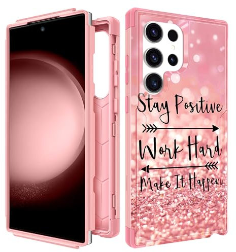 Pegmode for S22 Ultra Case - Heavy Duty Protective Designer Inspirational Cute Cartoon Hard Shockproof Bumper Phone Cases for Samsung Galaxy S22 Ultra for Girly Women Men Girls Boys Teens
