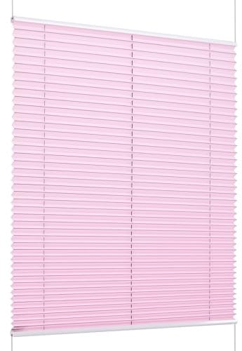 Khome Klemmfix-Plissee Florida Rosa 50 x 130 cm (B x L) einzigartiges Design mit bezauberndem Lichteffekt
