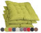 sunnypillow 4er Set Stuhlkissen mit Bändern 45x45 cm - Bequeme Polsterauflage 8cm dick - Auflage für Stühle/Bänke in Haus und Garten Sitzkissen Sitzauflage Gartenkissen Outdoor/Indoor - Grün
