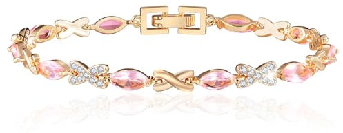 Richapex Gold Armband Damen 18K Vergoldet Elegant Tennis Armband für Damen Frauen Gold Armbänder Schmuck Geschenke mit Zirkonia