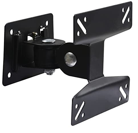 Monitor Arm Wall Mount Monitor Bracket, Full Motion 14-24 Inch 180° Swivel and Tilt TV Mount Bracket, Sturdy Steel LED LCD Monitor Holder Bracket, Black Monitor Mount Arm
