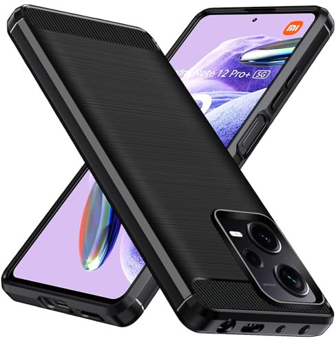 iVoler Silikon Hülle für Xiaomi Redmi Note 12 Pro Plus 5G (Nicht für Redmi Note 12 Pro 5G), [Militärischer] Stoßfest Handyhülle, Dünne Weiche TPU Kratzfest Schutzhülle Anti-Fingerabdruck Case, Schwarz