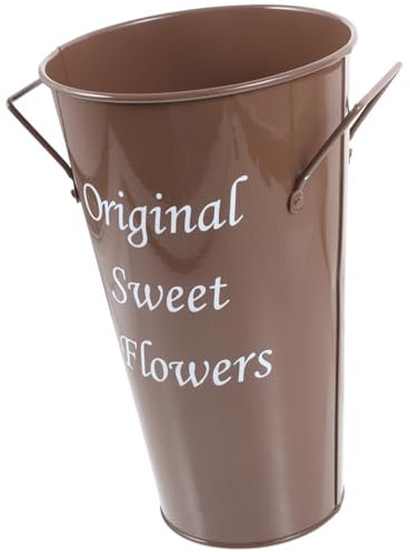 FONDOTIN Sheet Tin Bucket Flower Pot Decorative Tin Pail Shabbys Chic Vase Entryway Umbrella Stand Pitcher Jug Vase Cut Flowers Vases Golf Clubs Organizer Office Iron Succulent Plants Fold
