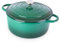 Cast Iron Dutch Oven with Lid – Non-Stick Ovenproof Enamelled Casserole Pot – Sturdy Dutch Oven Cookware – Dark Green, 6.4-Quart, 28cm – by Nuovva