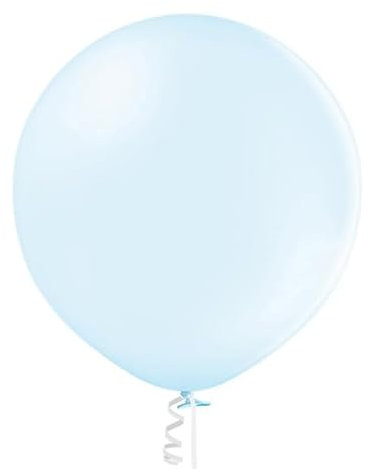 Luftballon XL 60 cm Latex Pastell Chrom Metallic Riesen Ballon Geburtstag Deko Party Bio Latex, Farbe:Ice Blue