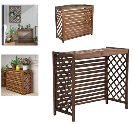 Copri Condizionatore da Esterno, Copertura per Pompa di Calore, Rack per Condizionatore d'Aria da Esterno, Supporto per Fiori in Legno, Griglia Condizionatori, Copri Climatizzatore (Misurare : 105x47
