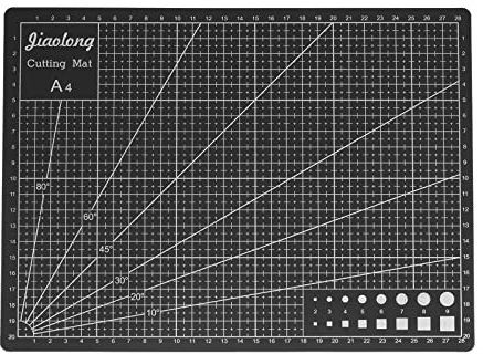 sourcing map A4 Self-Healing Cutting Mat 12x9 Double-Sided Craft Cutting Board for DIY Art Work Sewing Cutting, Black