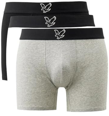 Lyle & Scott Jonathan Baumwoll-Boxershorts für Herren, 3er-Pack, mit Logoaufdruck - Unterhosen Herren mit Komfortbund Dicke Gummibänder