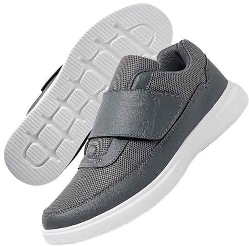 Aocase Chaussures Homme Diabetique Pantoufle OrthopéDiques Homme Chaussures pour Pied Gonflé Chaussure Homme Orthopedique Pantoufle Orthopédique Homme Chaussure pour Diabetique,Gris,43 EU
