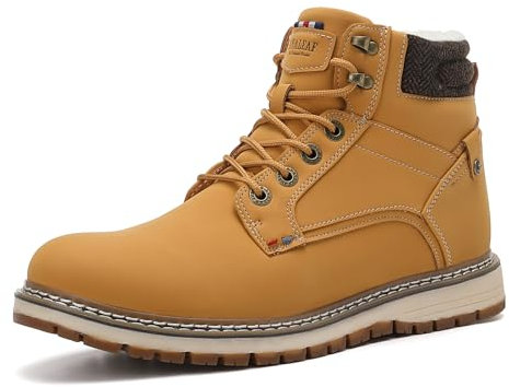 ANALEAF Herren Winterschuhe Warm Winterstiefel Draussen Schneestiefel Rutschfest Wanderstiefel