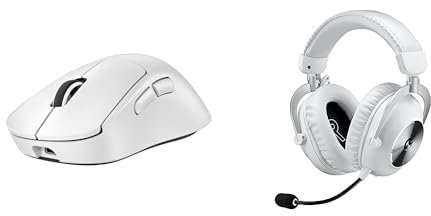 Logitech G Pro X Superlight 2 Dex, ratón inalámbrico Lightspeed para Gaming, 32K dpi, Carga USB-C + Pro X 2 Lightspeed Auriculares Gaming inalámbricos, transductores grafeno 50 mm - Blanco