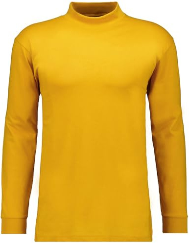 RAGMAN Herren Stehkragenshirt Langarm Ocker-530, L
