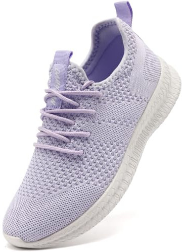Tvtaop Damen Sneaker Laufschuhe Turnschuhe Straßenlaufschuhe rutschfest Leichtgewichts Atmungsaktiv Walkingschuhe Outdoor Tennisschuhe Sportschuhe Freizeitschuhe,Licht Lila 41 EU
