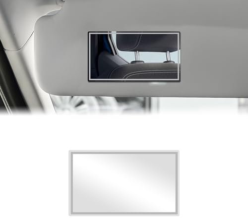 Adiwo Auto Specchio Cosmetico Specchio, Specchio di Trucco Automatico della Visiera del Sole HD per Aletta Parasole, Specchio Autoadesivo Portatile dell'acciaio Inossidabile, 6.5CM*11CM