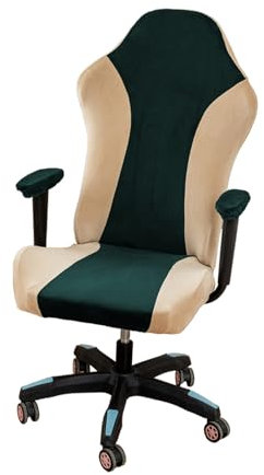 HYPIQQ Gaming Chair Housse Housses Velours Jeu Chaise Couverture Stretch Lavable Ordinateur Chaise Housses pour Fauteuil,Vert
